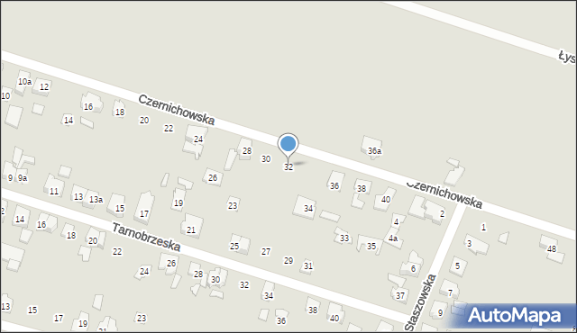 Poznań, Czernichowska, 32, mapa Poznania