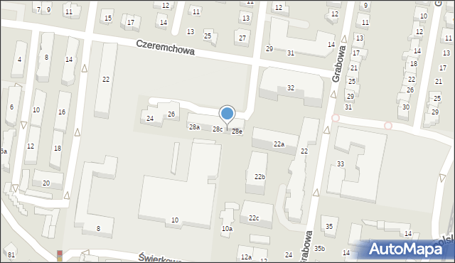 Poznań, Czeremchowa, 28d, mapa Poznania