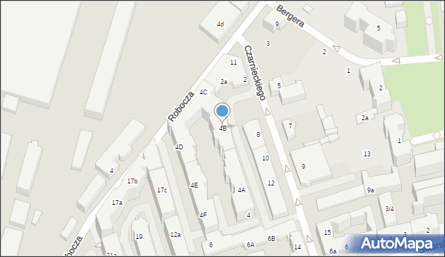 Poznań, Czarnieckiego Stefana, hetm., 4B, mapa Poznania