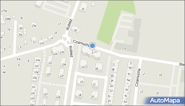 Poznań, Czarnucha, 1, mapa Poznania