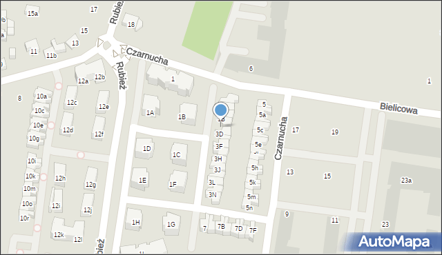 Poznań, Czarnucha, 3C, mapa Poznania