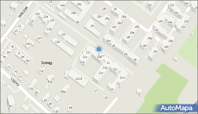 Poznań, Czapla, 21e, mapa Poznania