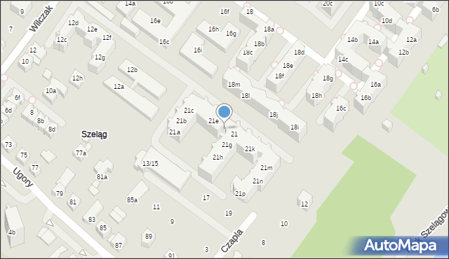 Poznań, Czapla, 21f, mapa Poznania