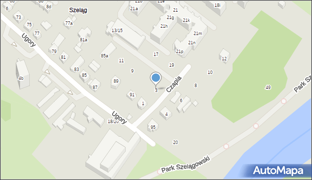 Poznań, Czapla, 3, mapa Poznania