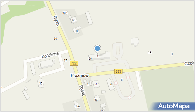 Prażmów, Czołchańskiego Piotra, 1, mapa Prażmów