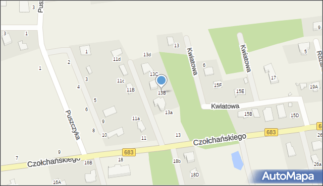Prażmów, Czołchańskiego Piotra, 13B, mapa Prażmów