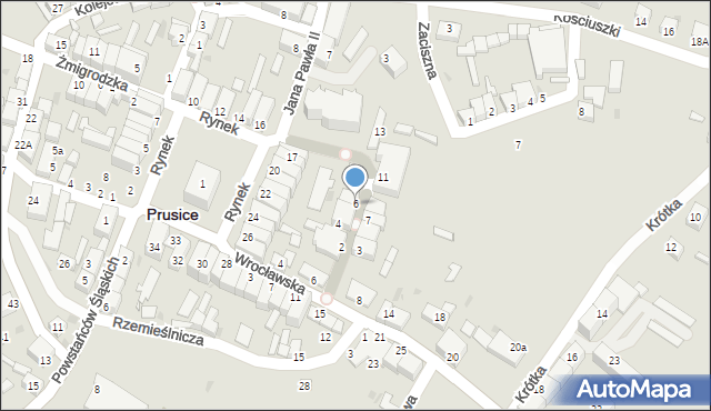 Prusice, Czerwonego Krzyża, 6, mapa Prusice