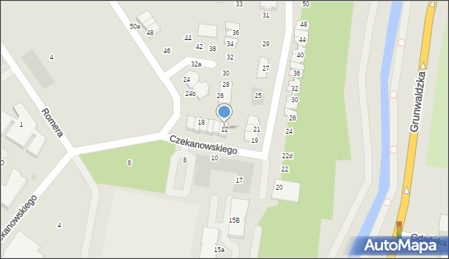 Pruszcz Gdański, Czekanowskiego Aleksandra, 12, mapa Pruszcz Gdański