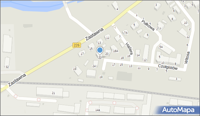 Pruszcz Gdański, Czołgistów, 22, mapa Pruszcz Gdański