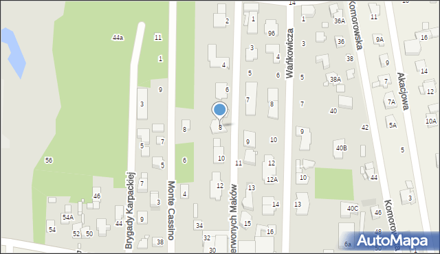 Pruszków, Czerwonych Maków, 8, mapa Pruszków