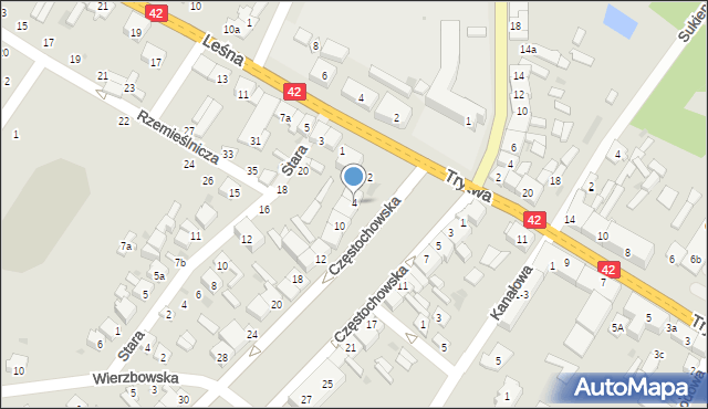 Przedbórz, Częstochowska, 4, mapa Przedbórz