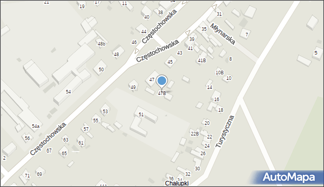 Przedbórz, Częstochowska, 47B, mapa Przedbórz