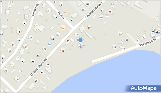 Przedbórz, Częstochowska, 75a, mapa Przedbórz