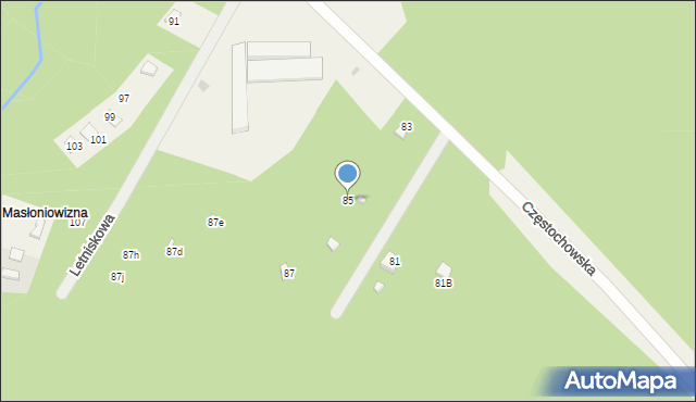 Przybynów, Częstochowska, 85, mapa Przybynów