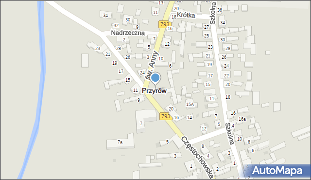 Przyrów, Częstochowska, 22, mapa Przyrów