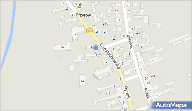 Przyrów, Częstochowska, 3, mapa Przyrów