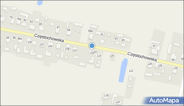 Przystajń, Częstochowska, 112, mapa Przystajń