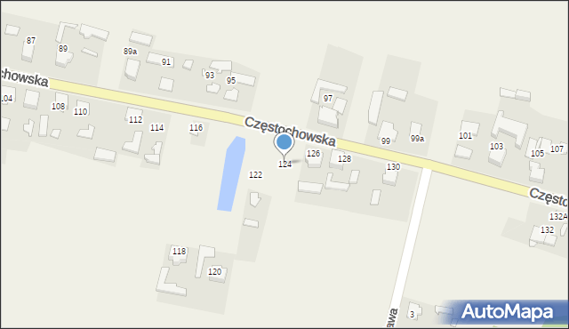 Przystajń, Częstochowska, 124, mapa Przystajń