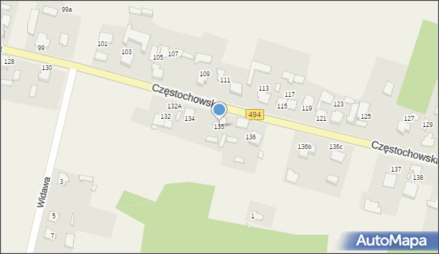 Przystajń, Częstochowska, 135, mapa Przystajń