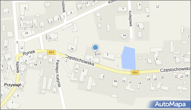 Przystajń, Częstochowska, 3, mapa Przystajń