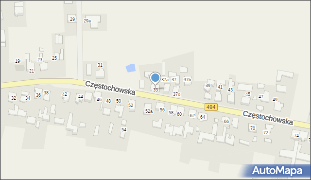Przystajń, Częstochowska, 33, mapa Przystajń