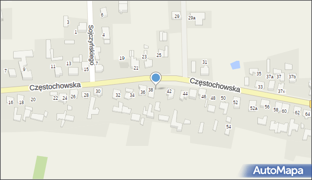 Przystajń, Częstochowska, 40, mapa Przystajń