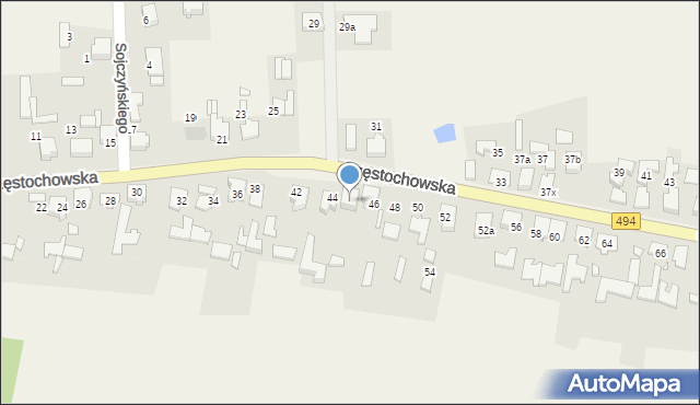 Przystajń, Częstochowska, 44a, mapa Przystajń