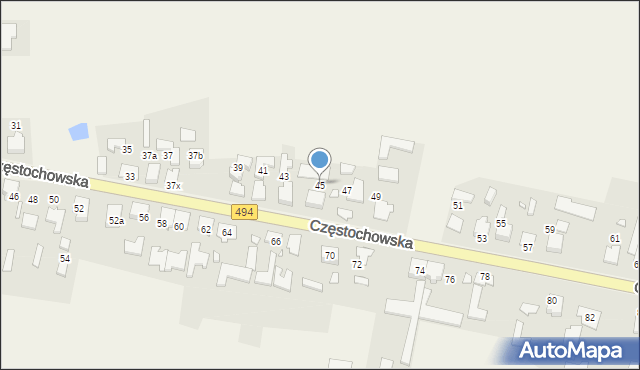 Przystajń, Częstochowska, 45, mapa Przystajń