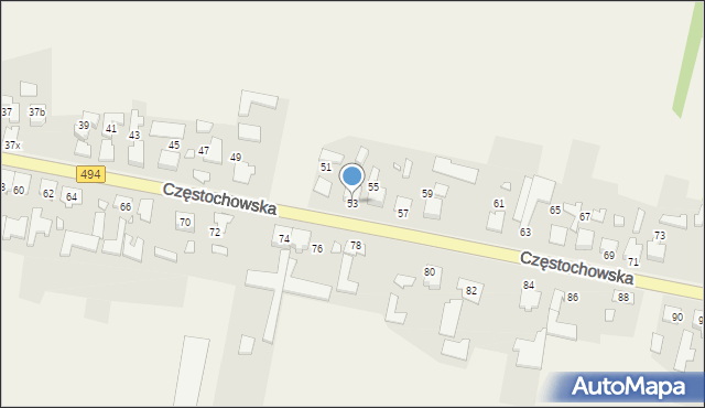 Przystajń, Częstochowska, 53, mapa Przystajń
