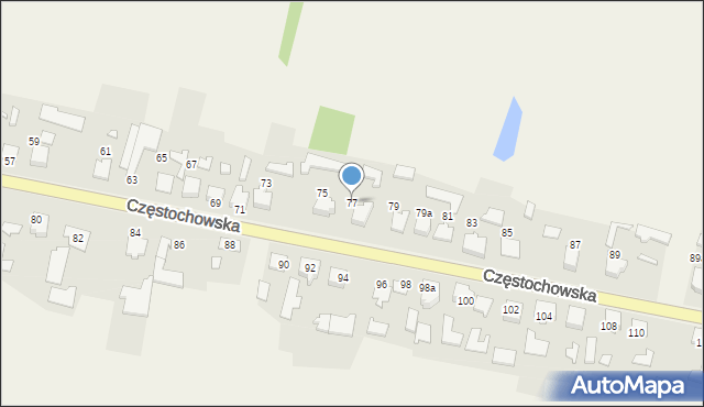 Przystajń, Częstochowska, 77, mapa Przystajń