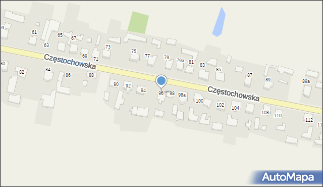 Przystajń, Częstochowska, 96, mapa Przystajń