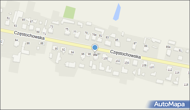 Przystajń, Częstochowska, 98a, mapa Przystajń