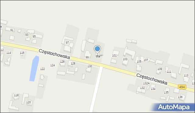 Przystajń, Częstochowska, 99a, mapa Przystajń