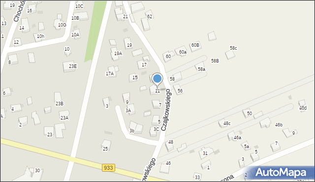 Pszczyna, Czajkowskiego Piotra, 11, mapa Pszczyny