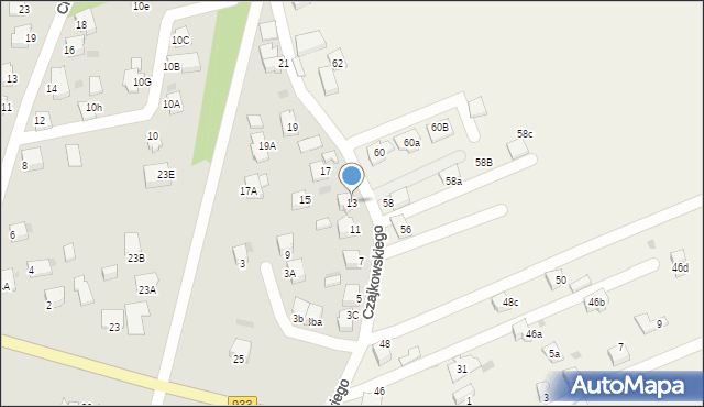 Pszczyna, Czajkowskiego Piotra, 13, mapa Pszczyny