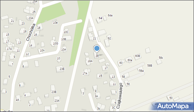 Pszczyna, Czajkowskiego Piotra, 19, mapa Pszczyny