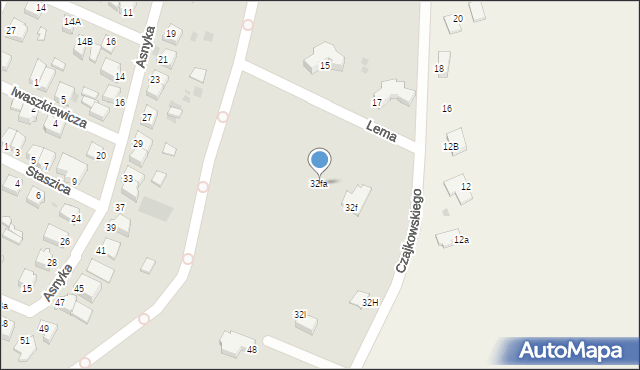 Pszczyna, Czajkowskiego Piotra, 32fa, mapa Pszczyny