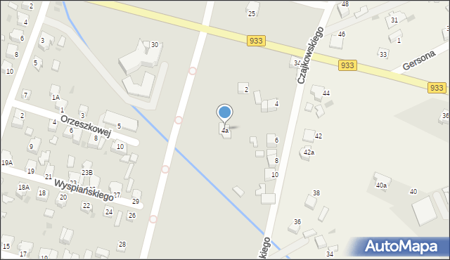 Pszczyna, Czajkowskiego Piotra, 4a, mapa Pszczyny