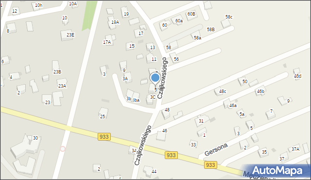 Pszczyna, Czajkowskiego Piotra, 5, mapa Pszczyny