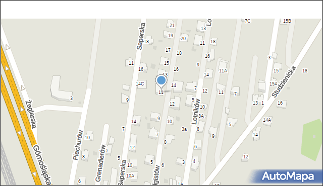 Pszczyna, Czołgistów, 11, mapa Pszczyny