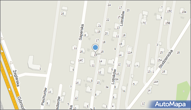 Pszczyna, Czołgistów, 13, mapa Pszczyny