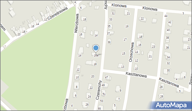 Pyskowice, Czeremchy, 16a, mapa Pyskowice