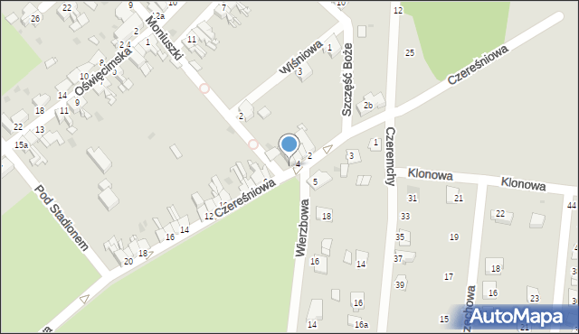 Pyskowice, Czereśniowa, 4a, mapa Pyskowice