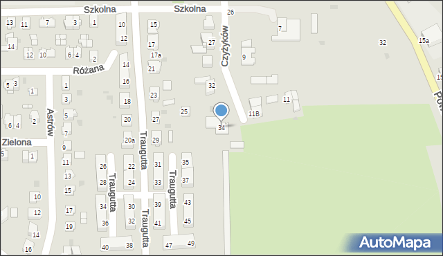 Pyskowice, Czyżyków, 34, mapa Pyskowice
