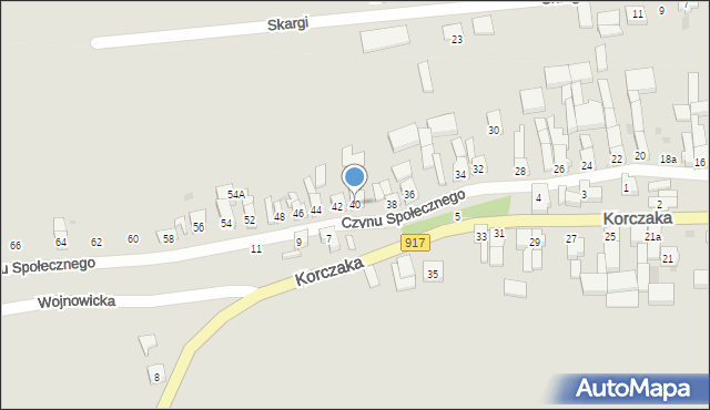 Racibórz, Czynu Społecznego, 40, mapa Racibórz