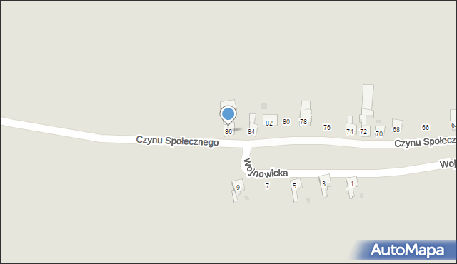 Racibórz, Czynu Społecznego, 86, mapa Racibórz