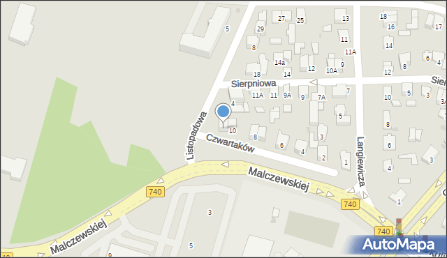 Radom, Czwartaków, 10A, mapa Radomia