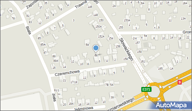 Radom, Czeremchowa, 6b, mapa Radomia