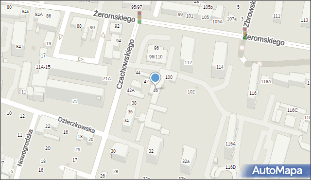 Radom, Czachowskiego Dionizego, płk., 46, mapa Radomia