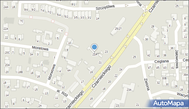 Radom, Czarnieckiego Stefana, hetm., 21A, mapa Radomia